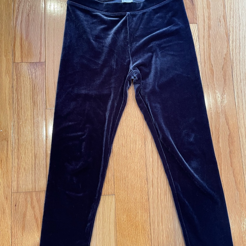 Velvet navy blue leggings